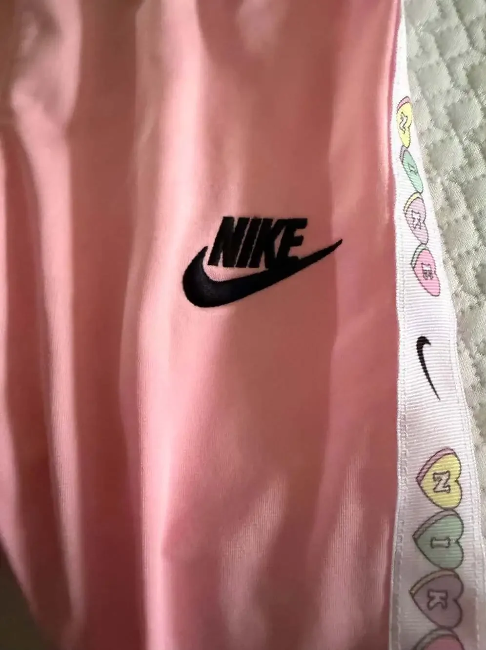 Nike Tracksuit Size 2T Pink Heart Tape Full Zip Jogger Set